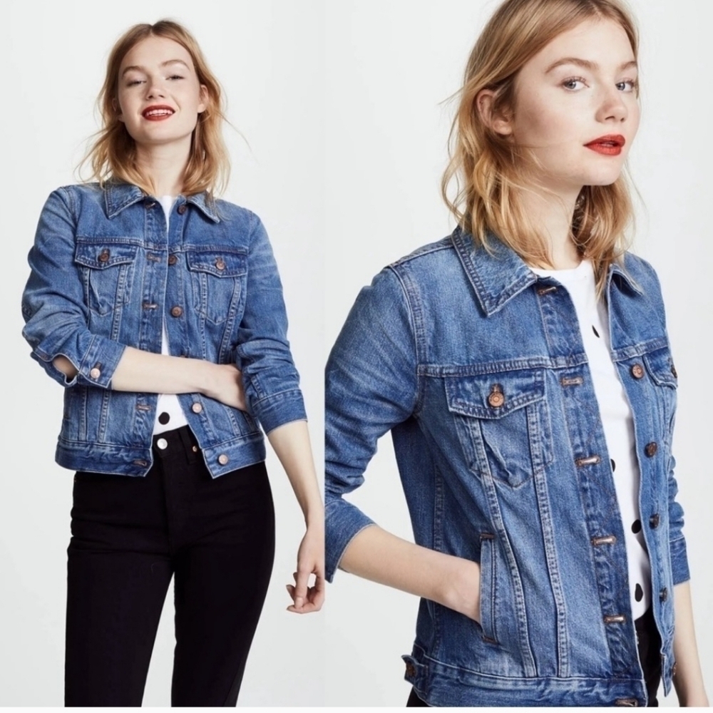 Madewell Blue Denim Distressed Jean Jacket XS